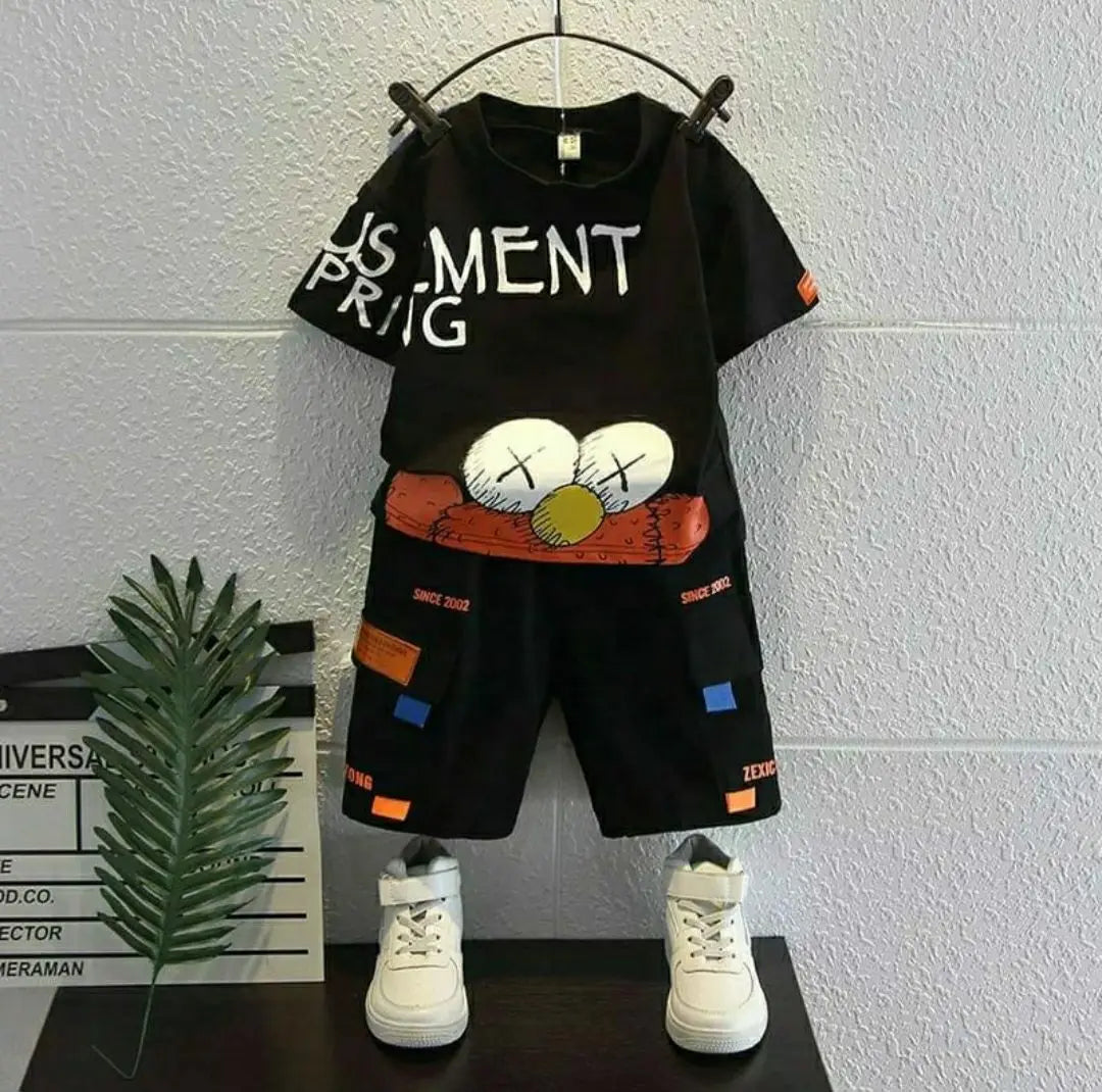 T-shirt And Shorts Pant For kids Baby Boys And Baby Girls Round Neck Short Sleeve's Tee Tops Clothes Set's Dresses Outfit