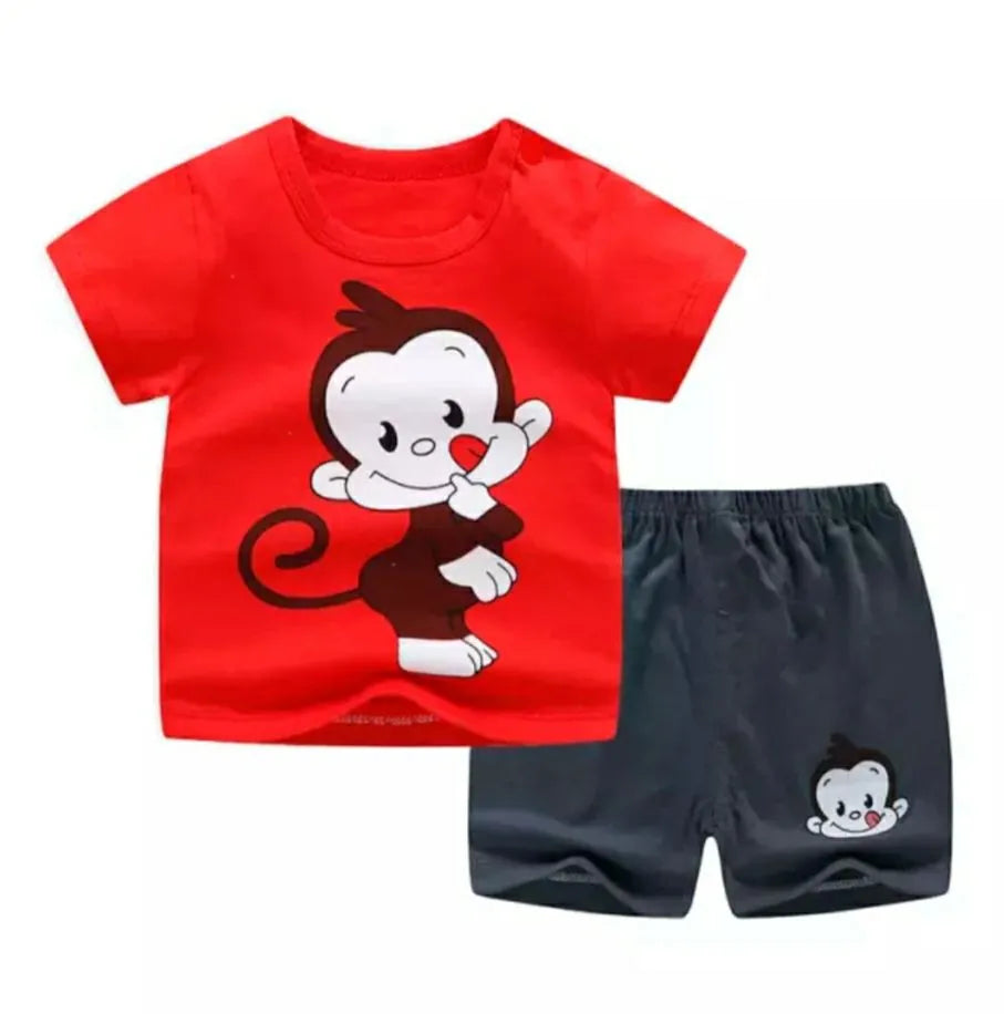 T-shirt And Short Pants For Kids Baby Boys And Baby Girls Round Neck Short Sleeve Tee Top's Clothes sets Dresses outfit