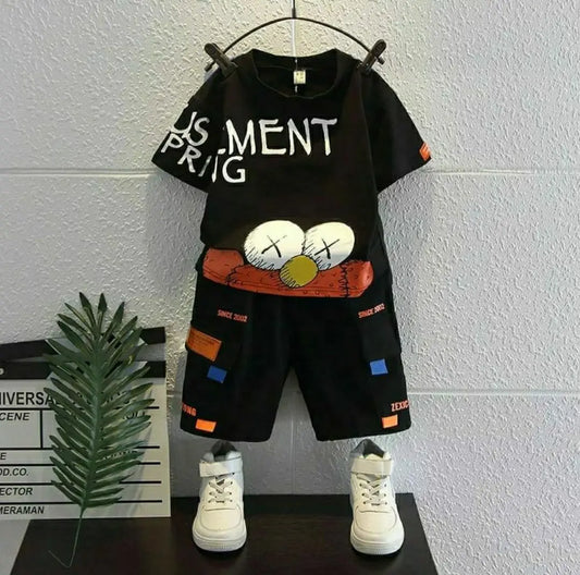 T-shirt And Shorts Pant For kids Baby Boys And Baby Girls Round Neck Short Sleeve's Tee Tops Clothes Set's Dresses Outfit